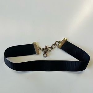 Black Choker with Gold Chain